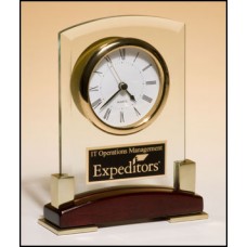 BC872 Gold/Rosewood Clock